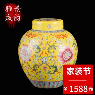 Jingdezhen ceramic manual tong qu caddy of new Chinese style household pu-erh tea seal save receives a large