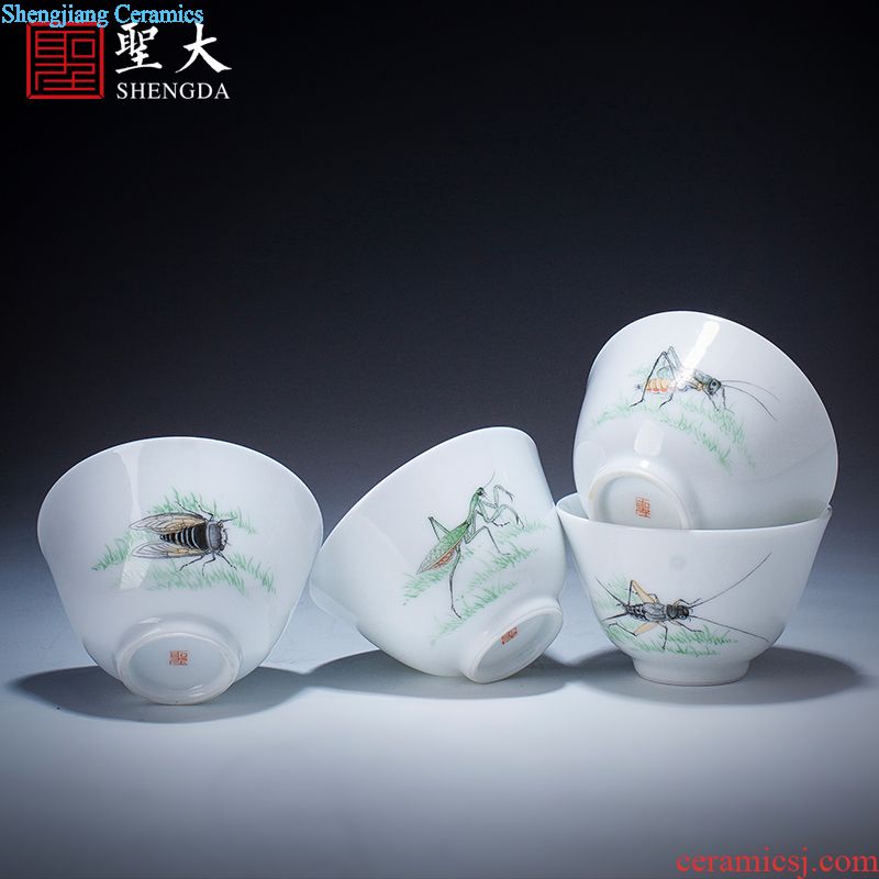 Santa teacups hand-painted ceramic kung fu eight mountain man solitary birds of blue and white porcelain figure single cup cup of jingdezhen tea service master
