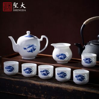 Holy big ceramic kung fu masters cup hand-painted porcelain cups water lotus pattern sample tea cup manual of jingdezhen tea service