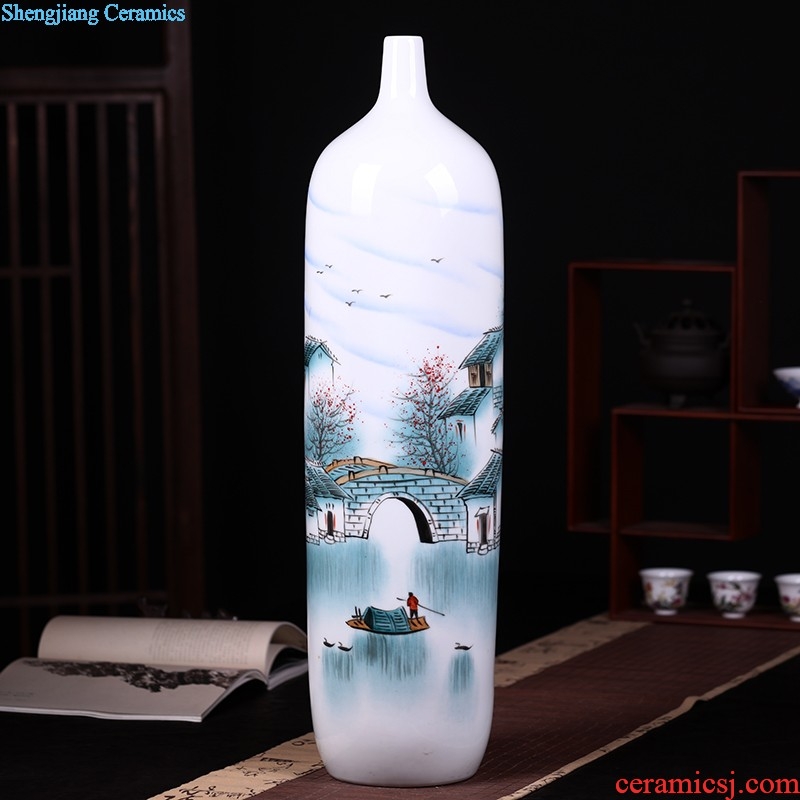 Jingdezhen ceramic vase furnishing articles manual creative porcelain flower arrangement sitting room is contracted and fashionable household adornment furnishing articles