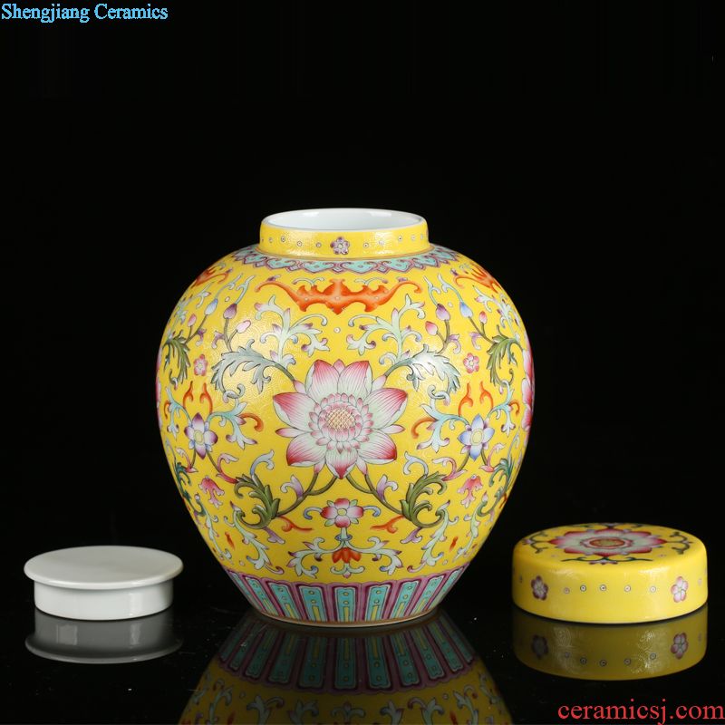 Jingdezhen ceramic manual tong qu caddy of new Chinese style household pu-erh tea seal save receives a large