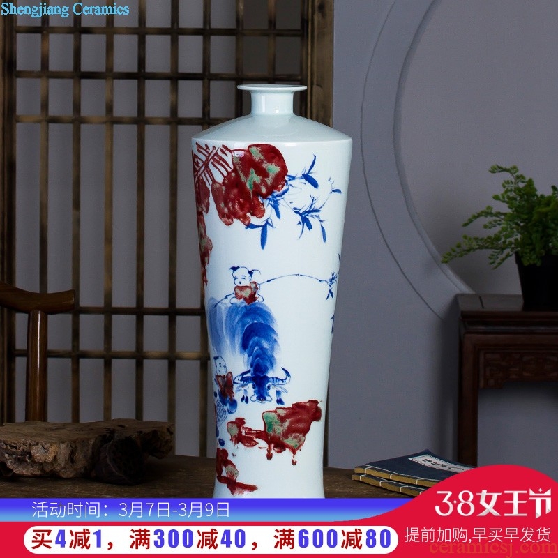 E014 sign on the submission of jingdezhen ceramics anaglyph antique calligraphy of large vase furnishing articles archaize office