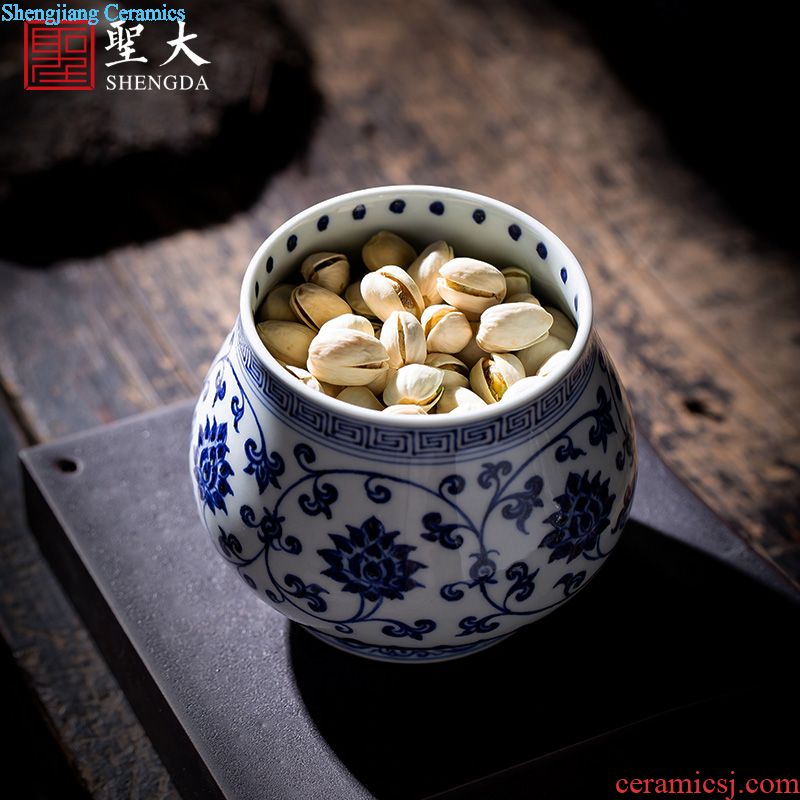Holy big cup sample tea cup hand-painted ceramic kungfu celadon new color bamboo four single cup of jingdezhen tea service master cup
