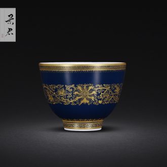 Jingdezhen handmade ceramic ji blue hand-painted paint caddy tea warehouse sealed cans small POTS and POTS