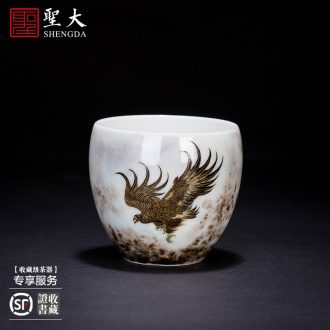 St the ceramic masters cup hand-painted heavy color ink features individual cup of jingdezhen blue water pure manual kung fu tea cups