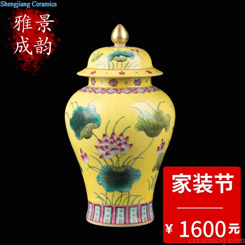 New Chinese blue and white porcelain of jingdezhen ceramics live long and proper cap tube bottle arranging flowers, vases, decorative crafts