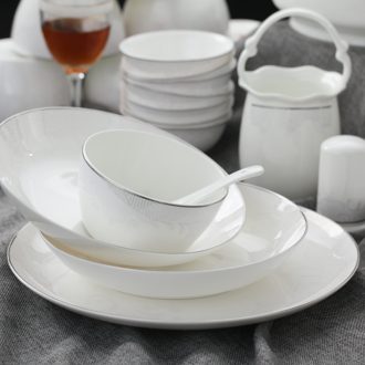 The colour bone porcelain tableware suit Jingdezhen ceramic dishes set porcelain dishes High-class european-style gifts home