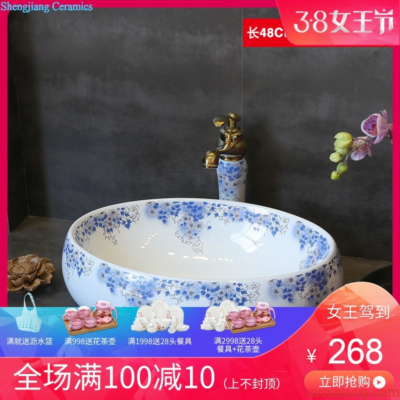 Ceramic undercounter lavabo lavatory art basin on the stage of the basin that wash a face basin to taichung Round white shell