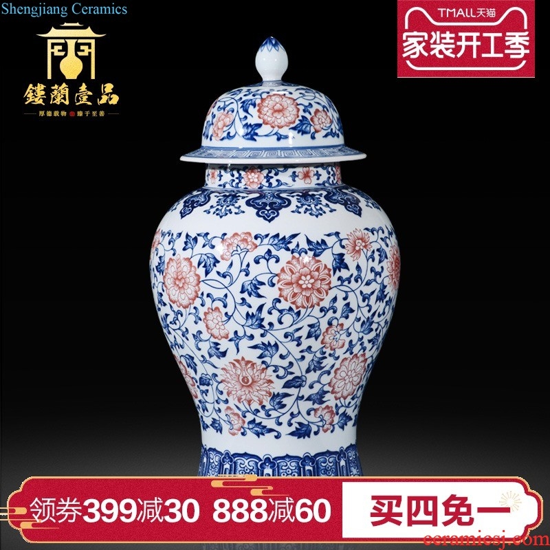 Jingdezhen blue and white f-fook gourd vases home sitting room hand antique ceramics craft ornaments furnishing articles