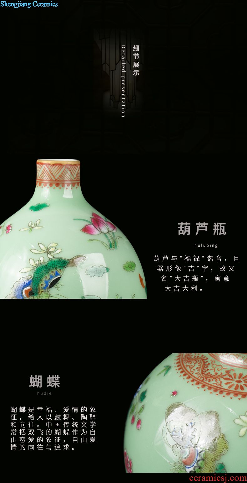 Jingdezhen ceramic hand-painted famille rose porcelain vase furnishing articles opened new Chinese style household decoration craft porcelain gifts