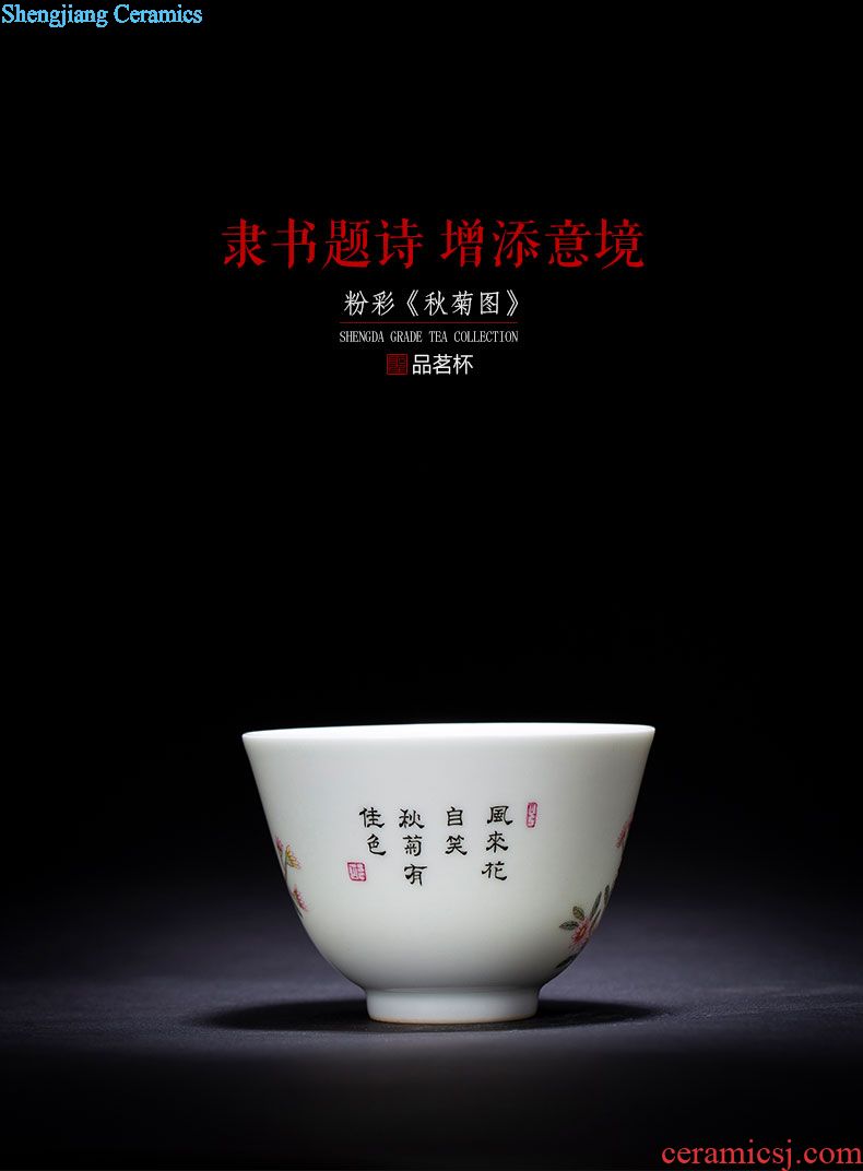 Holy big pure hand-painted ceramic masters cup alum red paint set of spring, summer, autumn and winter cup cup sample tea cup of jingdezhen tea service