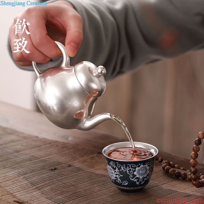 Drink to jingdezhen hand-painted size tureen thin white porcelain kiln tire ceramic cups three bowls of kung fu tea set