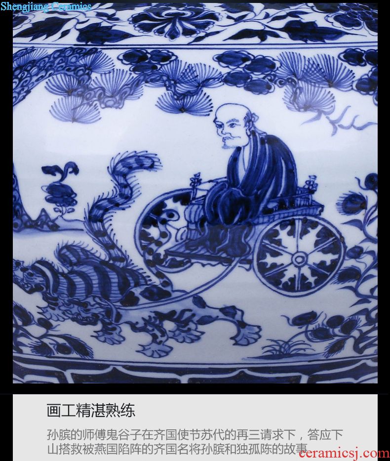 Jingdezhen ceramics hand-painted large vases, flower arrangement sitting room of Chinese style household adornment TV ark rich ancient frame furnishing articles