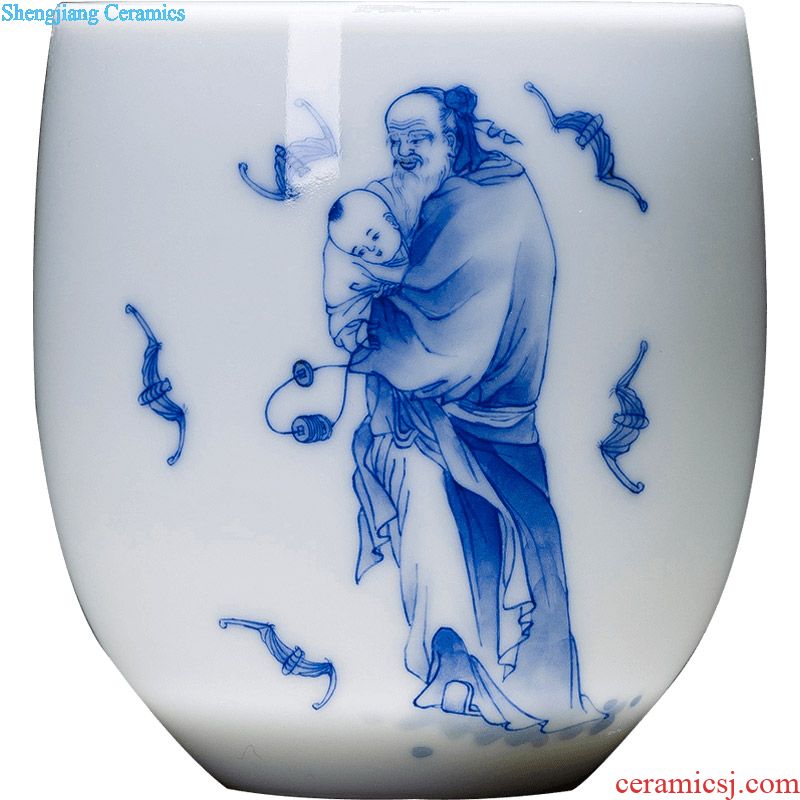 Holy big ceramic kung fu tea master cup new colour character maid hand-painted personal cup jingdezhen tea sample tea cup