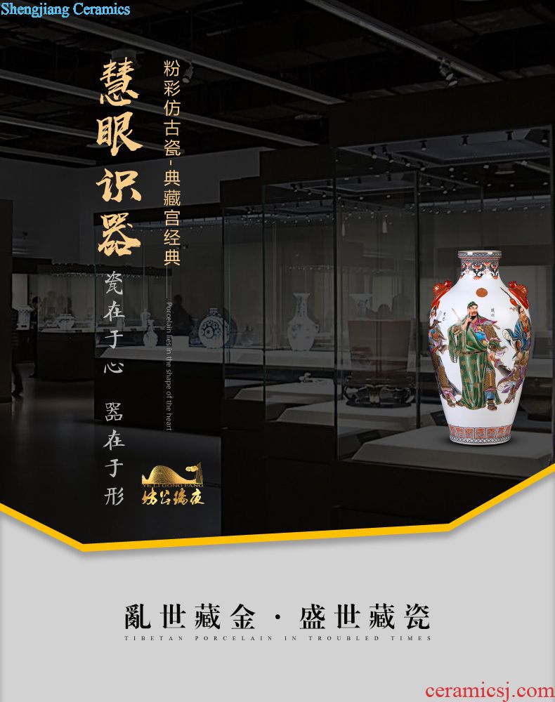 Jingdezhen ceramic vase imitation qing qianlong enamel color peacock flower implement Chinese style household adornment play furnishing articles