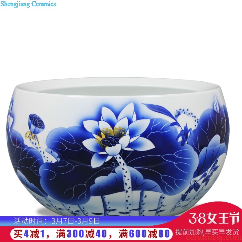 Modern Chinese landscape three-piece vase cb54 jingdezhen ceramics soft adornment handicraft furnishing articles in the living room