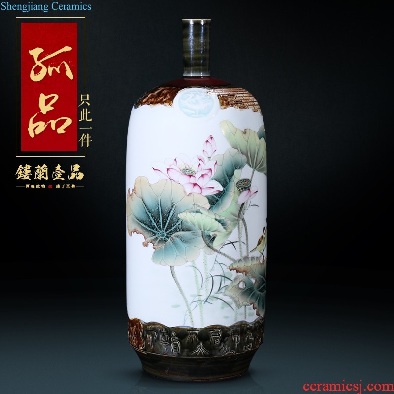 Master of jingdezhen ceramics hand-painted famille rose flower vase rallied all the way home sitting room adornment collection furnishing articles