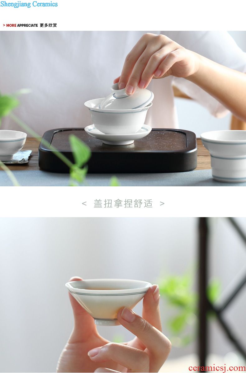 Drink to employ Japanese contracted cover kiln ceramic handmade pot cover set recommended cover tea accessories