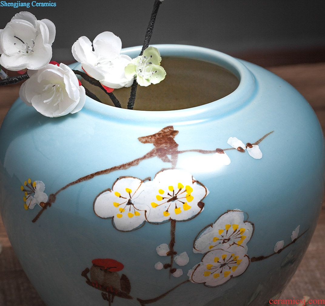 Jingdezhen ceramic tea pot large pu-erh tea store receives the manual sealing pot tea cake tea tea room decoration