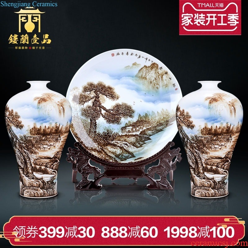 Jingdezhen ceramics imitation qing qianlong blue tie up branch lotus tea storage tank is Chinese style living room home decoration furnishing articles