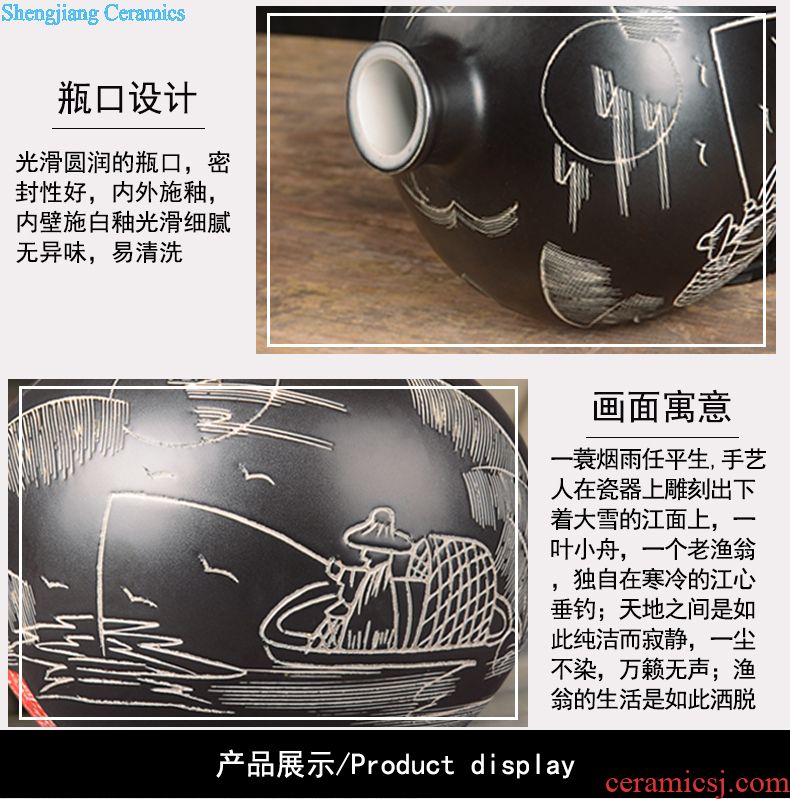 Jingdezhen ceramic jars bubble jars it liquor bottles with tap chivalrous man altar household ceramic seal pot