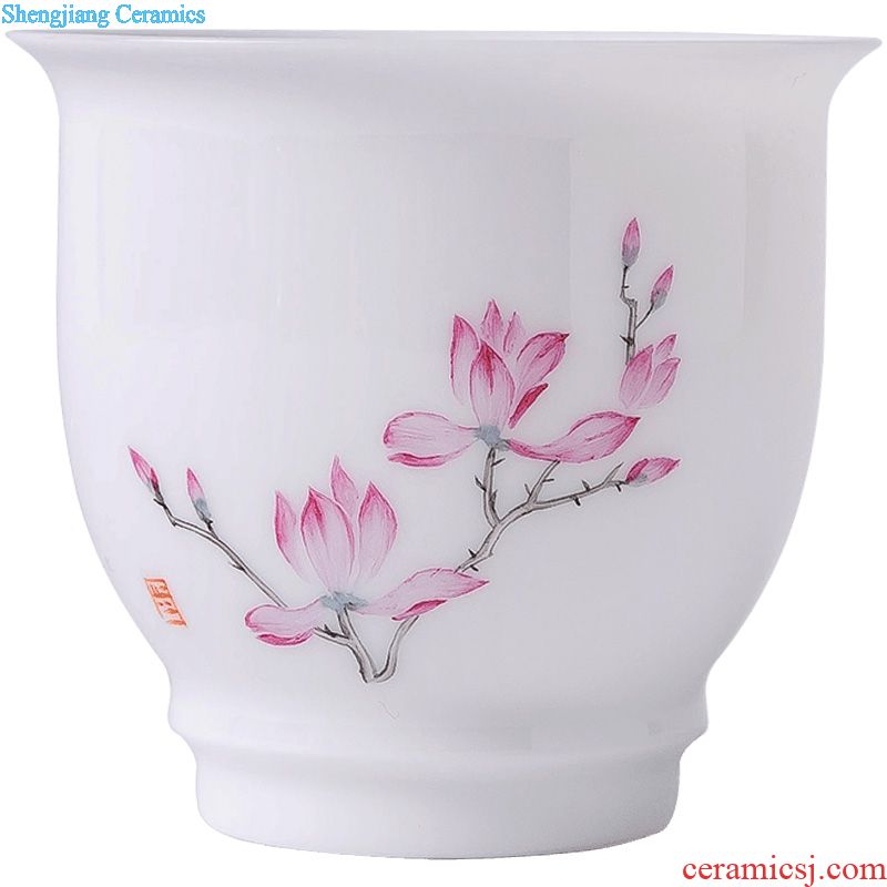 Holy big cup sample tea cup hand-painted ceramic kungfu pastel lad spring square cup all hand of jingdezhen tea service