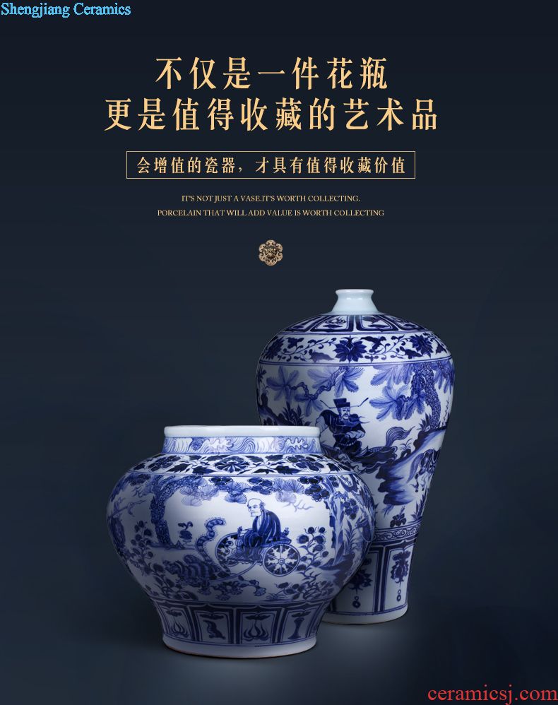 Jingdezhen ceramics hand-painted large vases, flower arrangement sitting room of Chinese style household adornment TV ark rich ancient frame furnishing articles