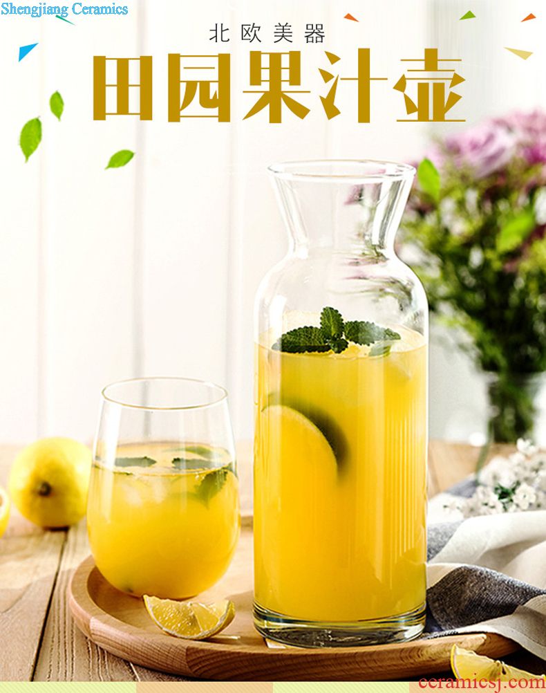 Ceramic marble oil can kitchen household large leakproof soy sauce vinegar bottle of peanut sesame oil tank capacity