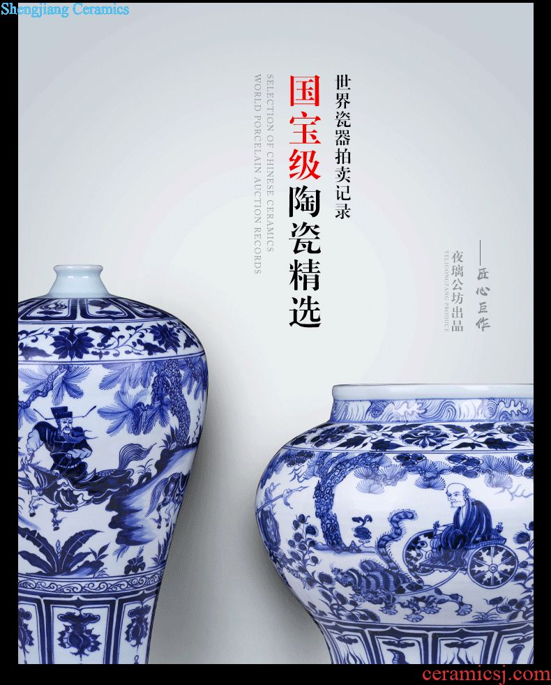 Jingdezhen ceramics hand-painted large vases, flower arrangement sitting room of Chinese style household adornment TV ark rich ancient frame furnishing articles