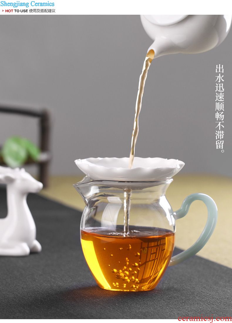Drink to shadow celadon jingdezhen ceramic tea sets contracted household kongfu tea tureen cups gift boxes