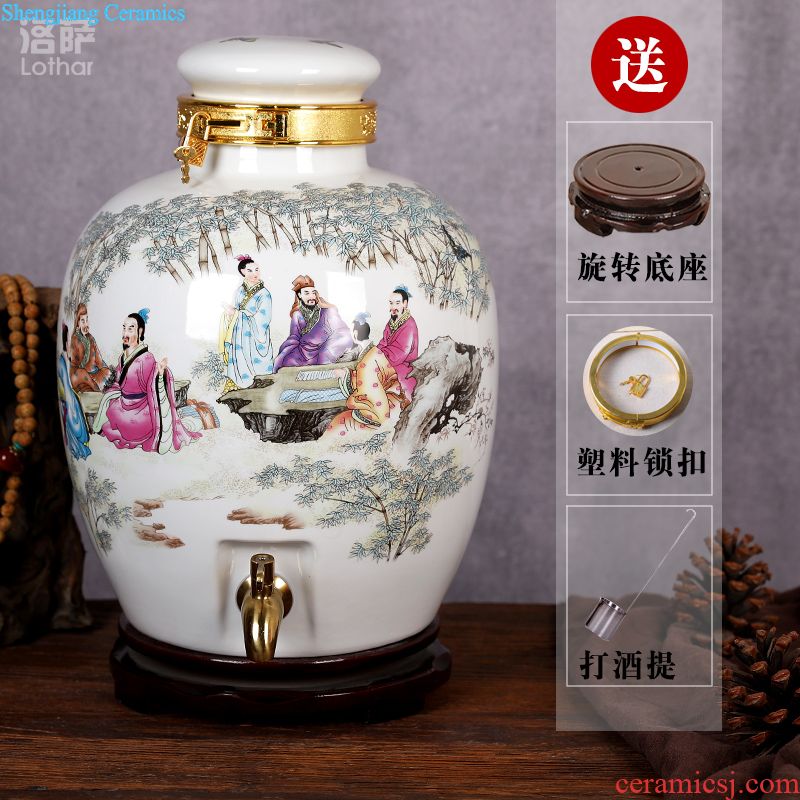 Jingdezhen ceramic antique wine jar sealing it home 10 jins of 50 pounds to wine bubble medicine wine liquor jugs