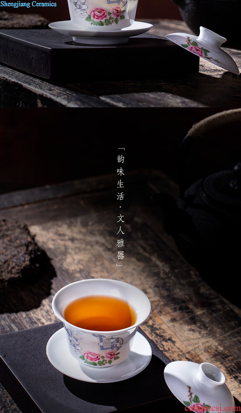 The big hand archaize ceramic sample tea cup jingdezhen blue and white fu lu masters cup all hand kung fu tea cups