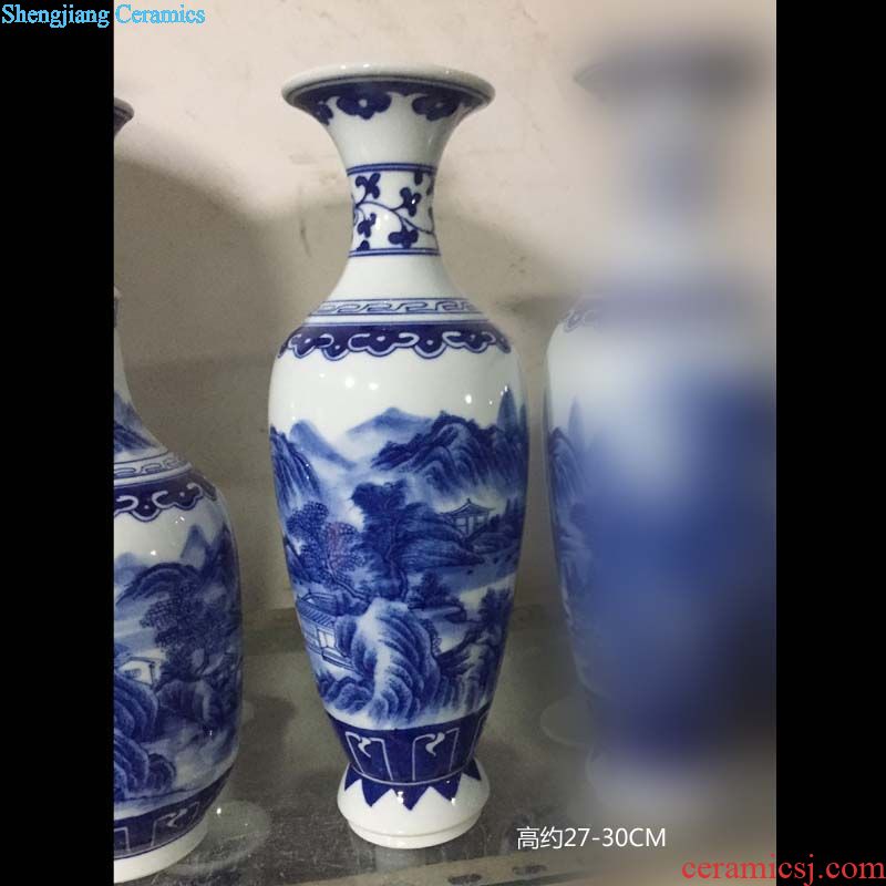 Jingdezhen hand-painted famille rose flower display mesa golden vase high-grade prosperous modern pastel vase vase