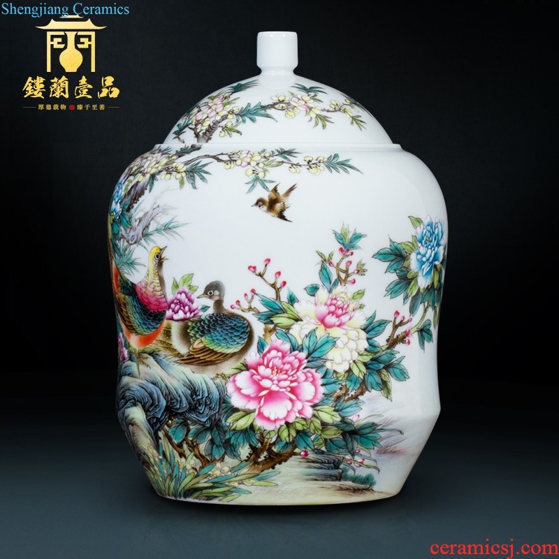 Jingdezhen ceramics imitation qing qianlong loofah grain tea pot of new Chinese style household adornment rich ancient frame furnishing articles sitting room