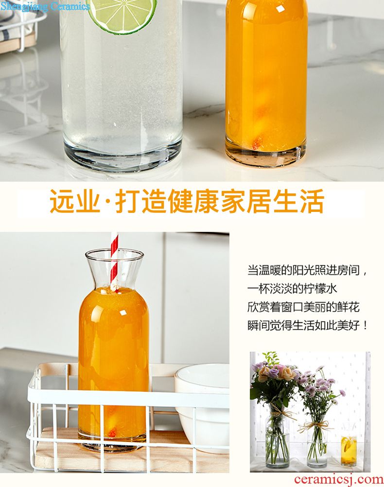 Ceramic marble oil can kitchen household large leakproof soy sauce vinegar bottle of peanut sesame oil tank capacity