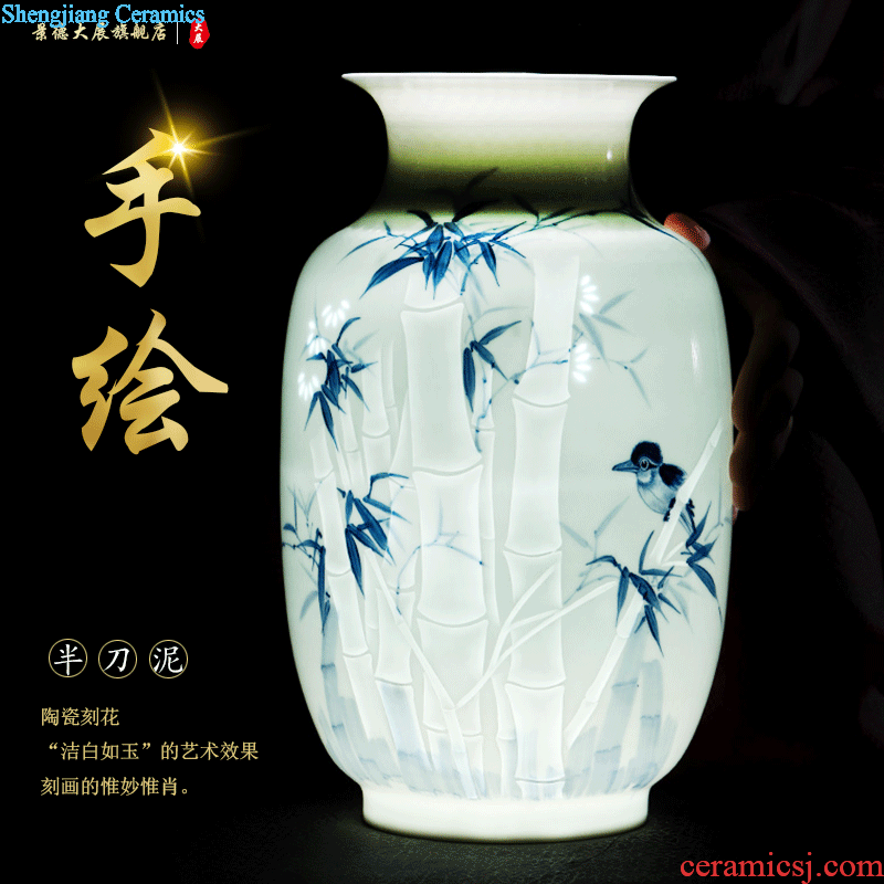 Jingdezhen famous masterpieces hand-painted ceramic vase sitting room place table, TV ark home decoration decoration