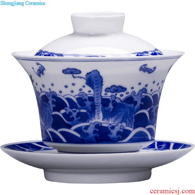 Holy big ceramic masters cup sample tea cup archaize town.the changchun huang to kung fu tea color ink painting of flowers and birds in jingdezhen