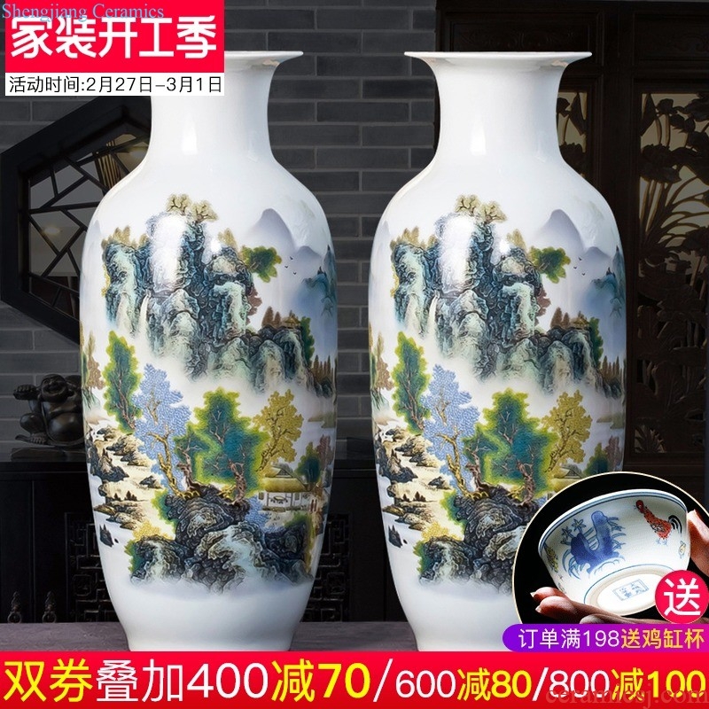 Jingdezhen ceramics glaze knife clay color hand-painted vases, flower arrangement sitting room place under contemporary and contracted household adornment