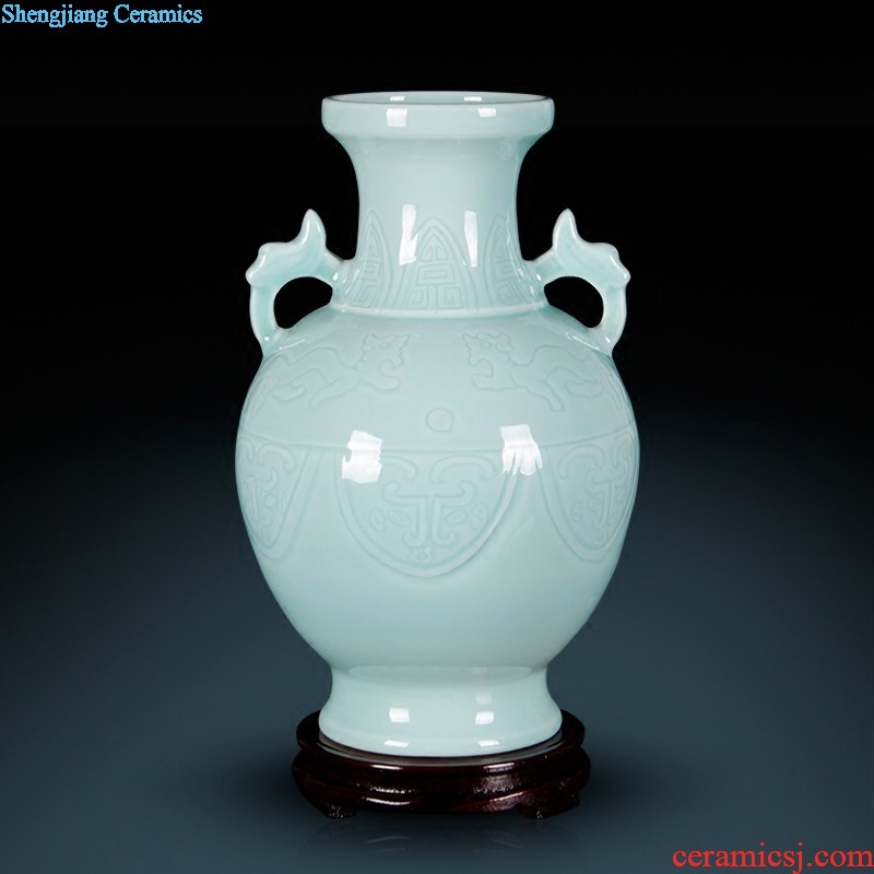 Sf34 jingdezhen ceramics Blue and white porcelain vase splendid was the French hotel decoration furnishing articles in the living room