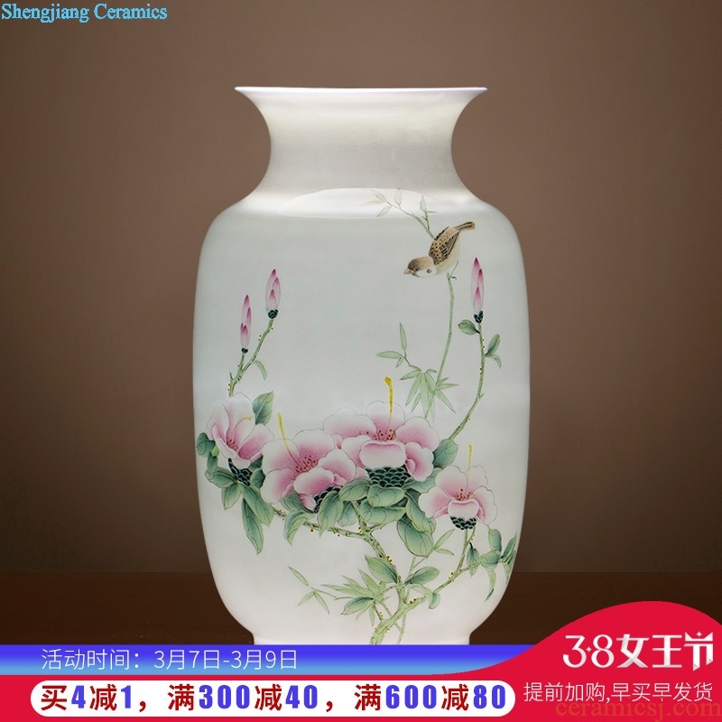 Hand draw archaize yuan blue and white porcelain of jingdezhen ceramics under the big vase plum bottle Xiao Heyue after han xin furnishing articles in the living room