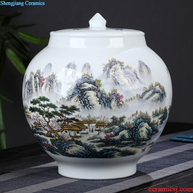 To make Jingdezhen ceramic fish cylinder furnishing articles Household act the role ofing is tasted the study desktop decoration small writing brush washer narcissus basin