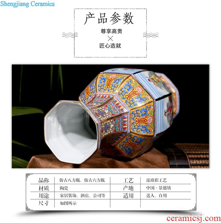 Jingdezhen ceramic handmade antique flower arrangement of blue and white porcelain vase new sitting room of Chinese style household porcelain decorative furnishing articles