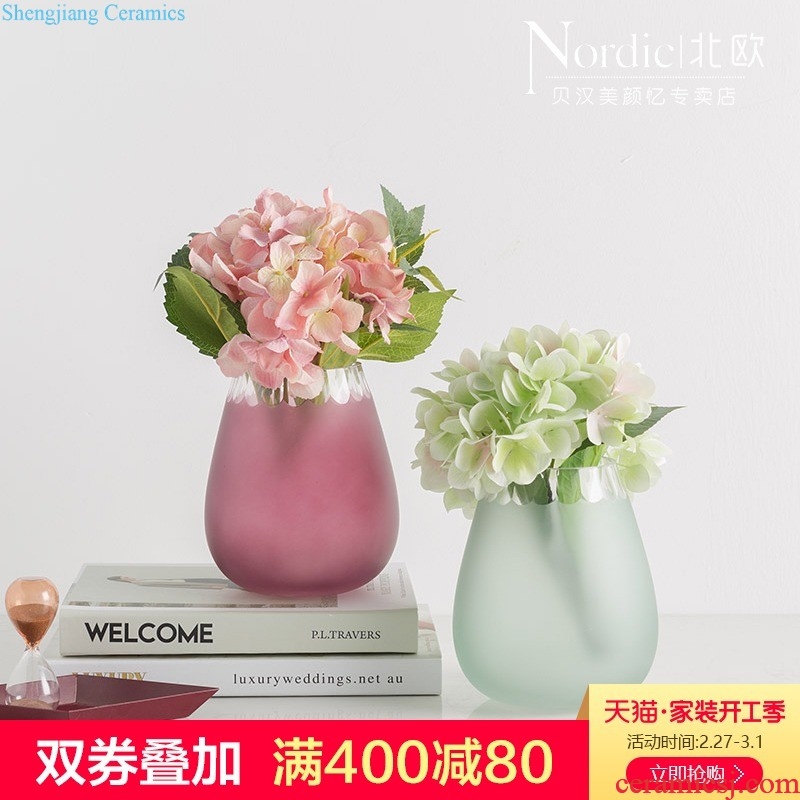 Contemporary and contracted vase furnishing articles sitting room flower arranging ceramic dry flower vase marble creative home table floral organ