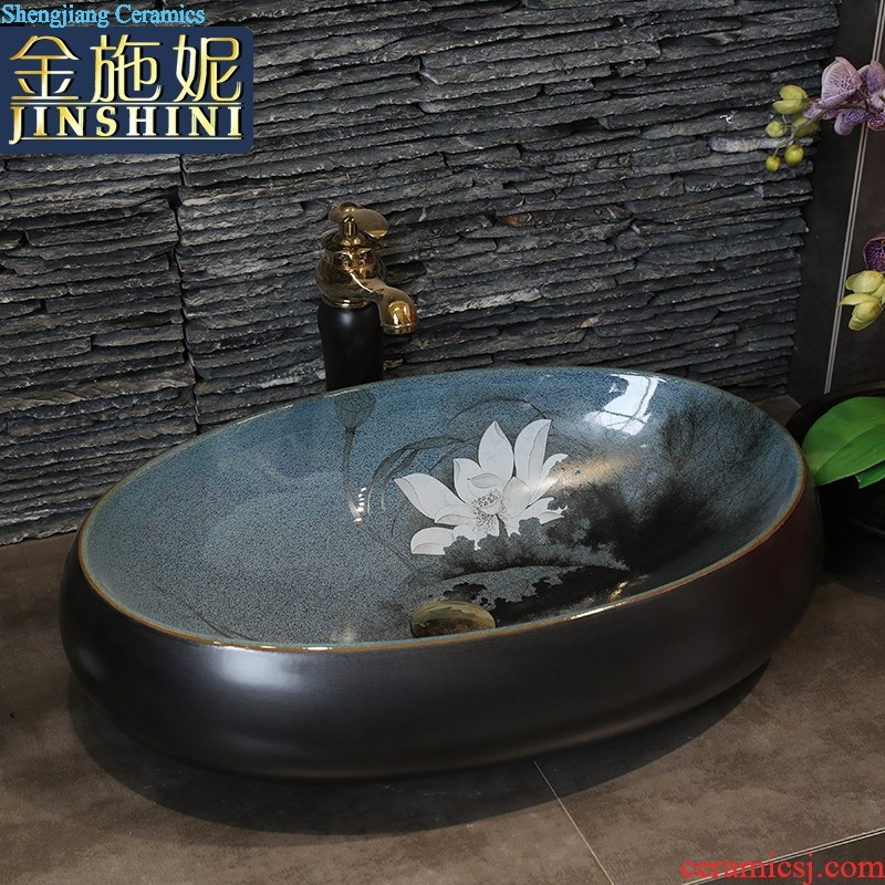 Art ceramic stage basin sink oval fashion toilet lavatory basin household balcony