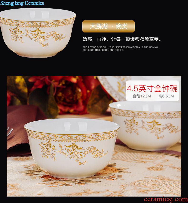 Jingdezhen blue and white and exquisite glair cutlery set home dishes dishes suit Chinese combination dishes gifts