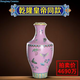 Better sealed kiln jingdezhen single famille rose porcelain vase hand-painted sitting room place the garlic bottles of household adornment small mouth