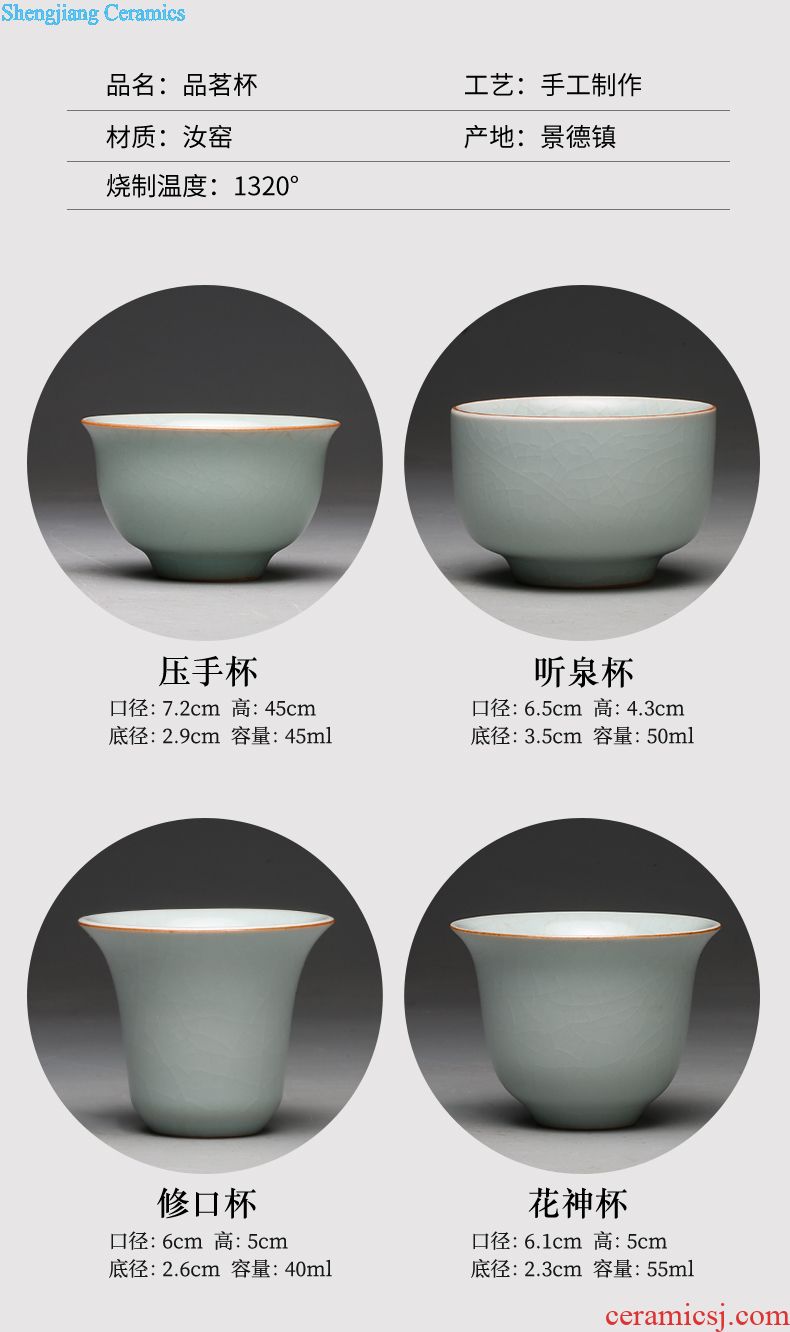 Three frequently hall your kiln ceramic cups sample tea cup Jingdezhen tea S44019 slicing can raise master cup single cup