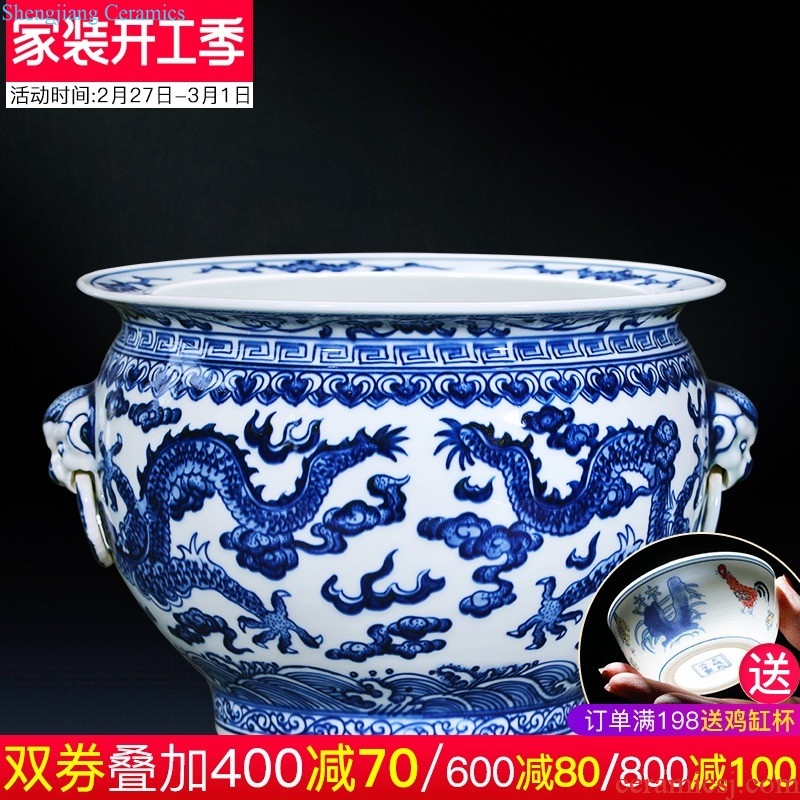 Jingdezhen ceramic furnishing articles hand-painted thin body new Chinese style household vase living room TV ark adornment ornament