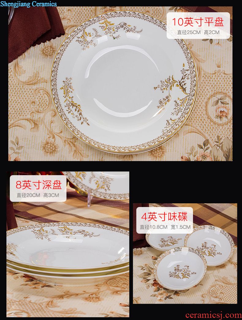 Jingdezhen blue and white and exquisite glair cutlery set home dishes dishes suit Chinese combination dishes gifts