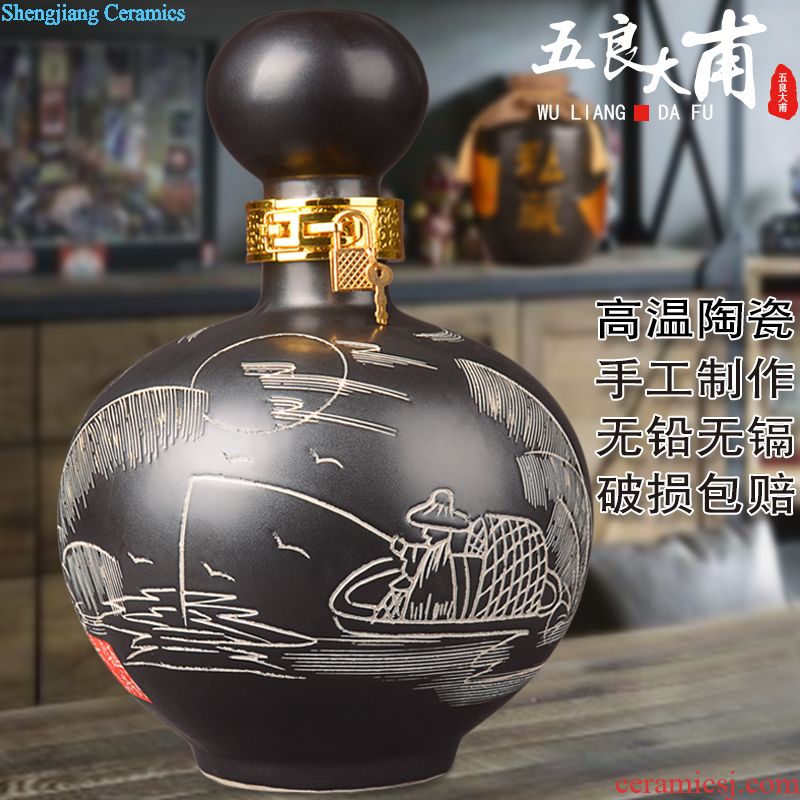 Jingdezhen ceramic jars bubble jars it liquor bottles with tap chivalrous man altar household ceramic seal pot